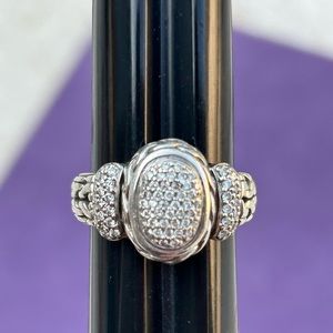 Gorgeous John Hardy Oval Diamond Pave Ring Size 8